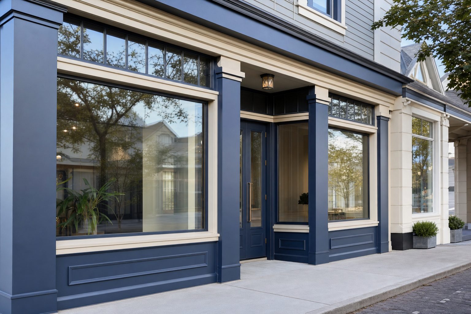 Detail of commercial interior paint finish and trim
